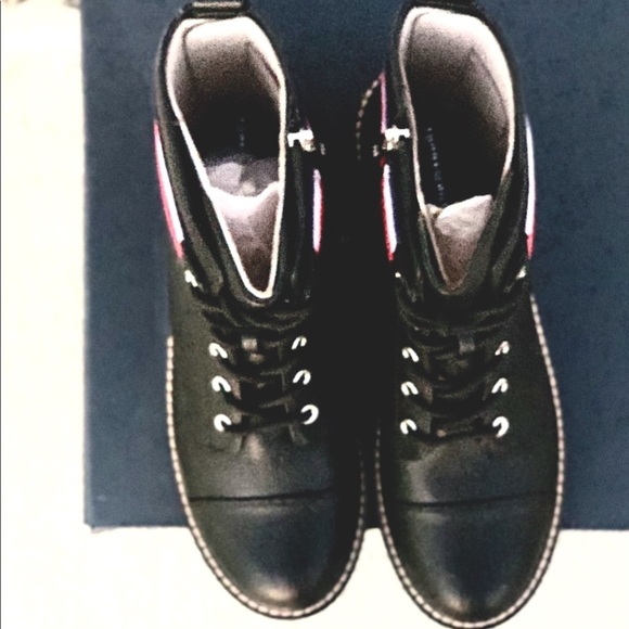 NWT Tommy Hilfiger Black Lavo 2 Moto Combat Boots - Picture 6 of 14
